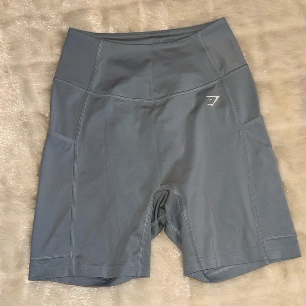 Gymshark Women's Slate Blue Bike Shorts - Picture 2 of 7
